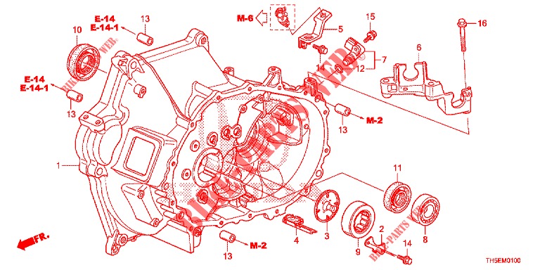 CARTER D'EMBRAYAGE (1) pour Honda JAZZ 1.4 SPH 5 Portes 5 vitesses manuelles 2014