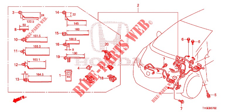 FAISCEAU DES FILS (LH) (2) pour Honda JAZZ 1.4 SPH 5 Portes 5 vitesses manuelles 2014