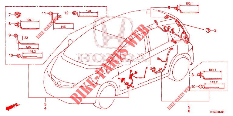 FAISCEAU DES FILS (LH) (5) pour Honda JAZZ 1.4 SPH 5 Portes 5 vitesses manuelles 2014