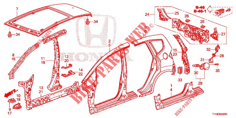 PANNEAUX EXTERIEURS/PANNEAU ARRIERE pour Honda JAZZ 1.4 SPH 5 Portes 5 vitesses manuelles 2014