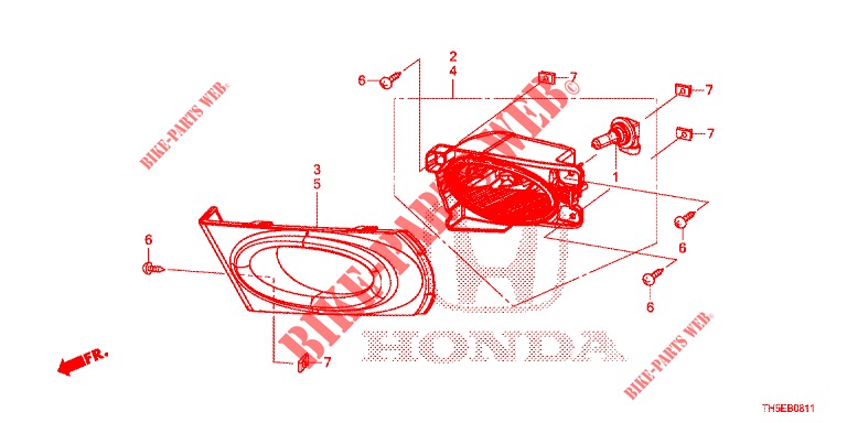 PHARE ANTIBROUILLARD (2) pour Honda JAZZ 1.4 SPH 5 Portes 5 vitesses manuelles 2014