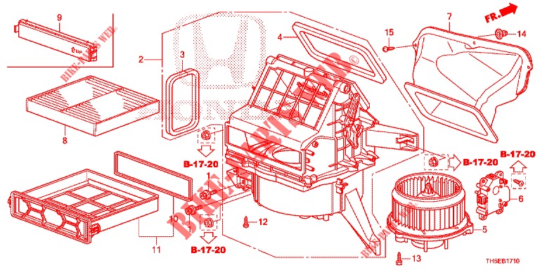 SOUFFLERIE DE CHAUFFAGE (LH) pour Honda JAZZ 1.4 SPH 5 Portes 5 vitesses manuelles 2014