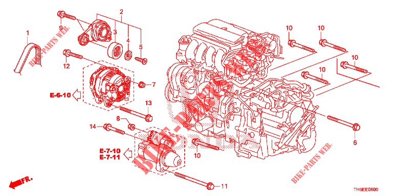 TENDEUR AUTOMATIQUE pour Honda JAZZ 1.4 SPH 5 Portes 5 vitesses manuelles 2014
