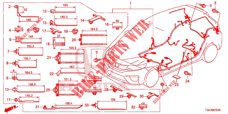 FAISCEAU DES FILS (4) (LH) pour Honda JAZZ 1.4 ELEGANCE 5 Portes full automatique 2018