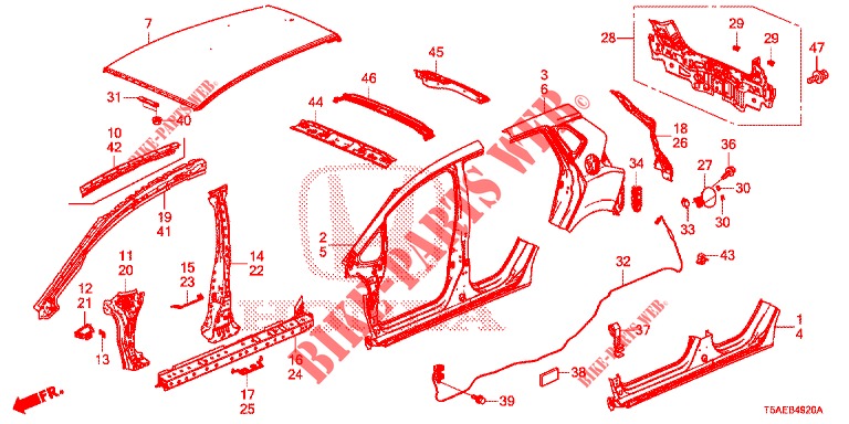 PANNEAUX EXTERIEURS/PANNEAU ARRIERE pour Honda JAZZ 1.5 DYNAMIC 5 Portes 6 vitesses manuelles 2019