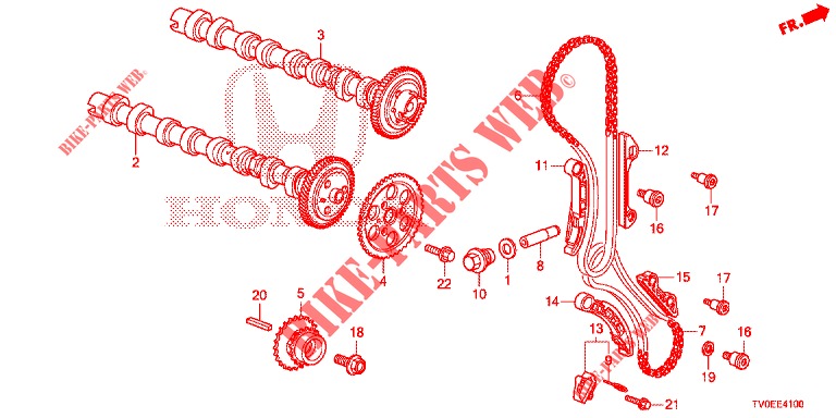 ARBRE A CAMES/CHAINE A CAMES (DIESEL) pour Honda CIVIC DIESEL 1.6 EXECUTIVE 5 Portes 6 vitesses manuelles 2014