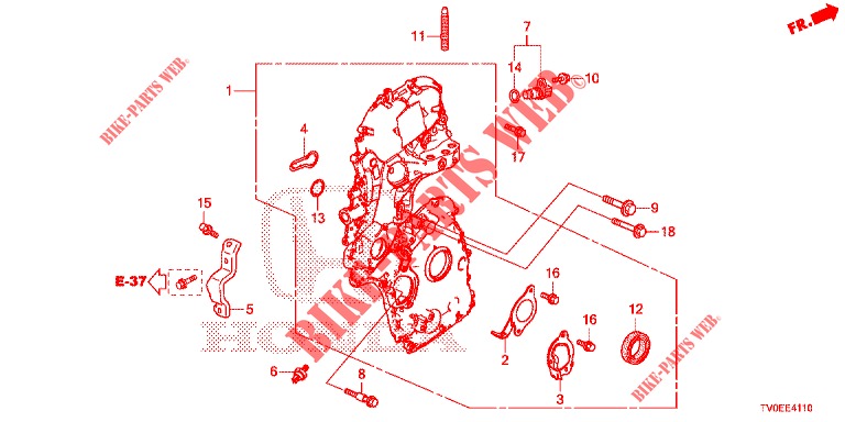 CARTER DE CHAINE (DIESEL) pour Honda CIVIC DIESEL 1.6 EXECUTIVE 5 Portes 6 vitesses manuelles 2014