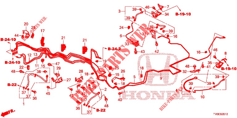 CONDUITES DE FREIN (DIESEL) (LH) pour Honda CIVIC DIESEL 1.6 EXECUTIVE 5 Portes 6 vitesses manuelles 2014