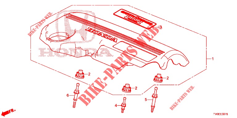 COUVERCLE DE MOTEUR (DIESEL) pour Honda CIVIC DIESEL 1.6 EXECUTIVE 5 Portes 6 vitesses manuelles 2014