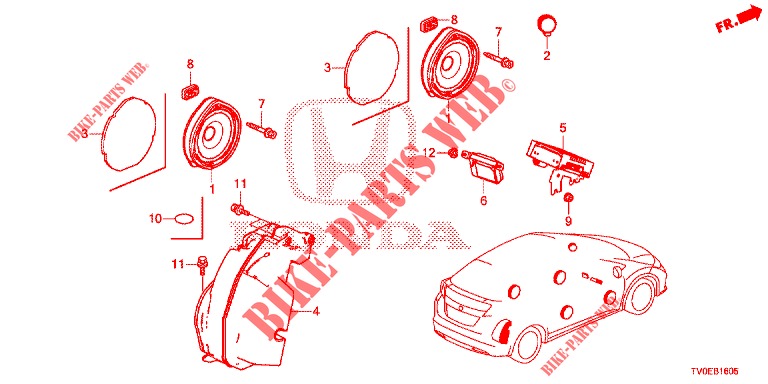 HAUT PARLEUR pour Honda CIVIC DIESEL 1.6 EXECUTIVE 5 Portes 6 vitesses manuelles 2014
