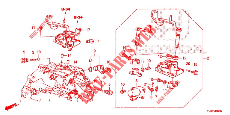 LEVIER DE CHANGEMENT (DIESEL) pour Honda CIVIC DIESEL 1.6 EXECUTIVE 5 Portes 6 vitesses manuelles 2014