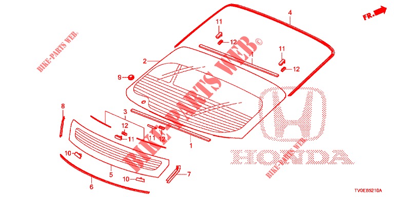 PARE BRISE ARRIERE pour Honda CIVIC DIESEL 1.6 EXECUTIVE 5 Portes 6 vitesses manuelles 2014