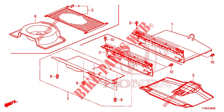 PLANCHER ARRIERE pour Honda CIVIC DIESEL 1.6 EXECUTIVE 5 Portes 6 vitesses manuelles 2014