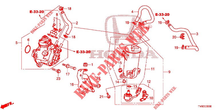 POMPE A HAUTE PRESSION (DIESEL) pour Honda CIVIC DIESEL 1.6 EXECUTIVE 5 Portes 6 vitesses manuelles 2014