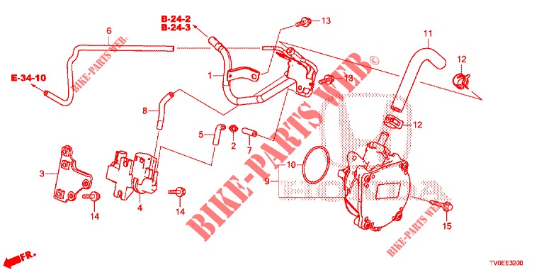TUYAU D'INSTALLATION/POMPE A VIDE (DIESEL) pour Honda CIVIC DIESEL 1.6 EXECUTIVE 5 Portes 6 vitesses manuelles 2014