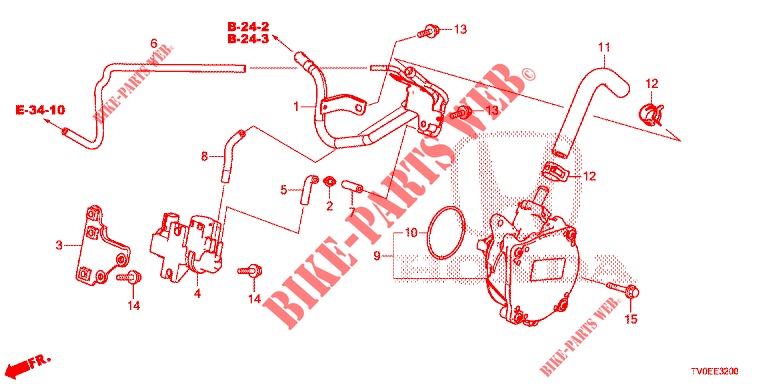 TUYAU D'INSTALLATION/POMPE A VIDE (DIESEL) pour Honda CIVIC DIESEL 1.6 LIFSTYLE 5 Portes 6 vitesses manuelles 2014