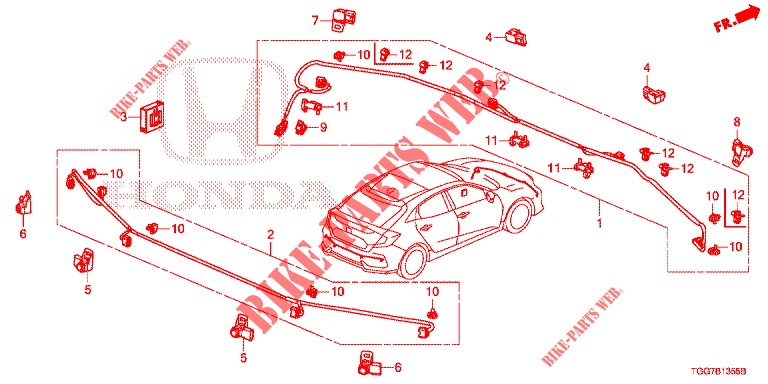 CAPTEUR DE STATIONNEMENT pour Honda CIVIC  1.0 MID BLACK EDITION 5 Portes 6 vitesses manuelles 2018