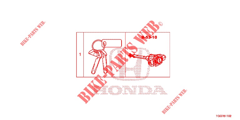 JEU DE BARILLET DE CLE (INTELLIGENT) pour Honda CIVIC 1.5 SPORT NAVI 5 Portes 6 vitesses manuelles 2018