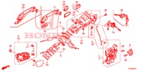 SERRURES DE PORTE AVANT/POIGNEE EXTERNE pour Honda CIVIC DIESEL 2.2 EXCLUSIVE 5 Portes 6 vitesses manuelles 2012