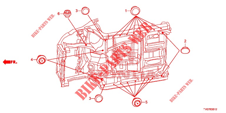 ANNEAU (INFERIEUR) pour Honda CIVIC DIESEL 1.6 S 5 Portes 6 vitesses manuelles 2013
