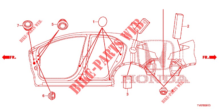 ANNEAU (LATERAL) pour Honda CIVIC DIESEL 1.6 S 5 Portes 6 vitesses manuelles 2013