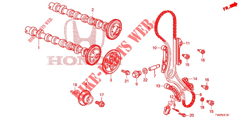 ARBRE A CAMES/CHAINE A CAMES (DIESEL) (1.6L) pour Honda CIVIC DIESEL 1.6 S 5 Portes 6 vitesses manuelles 2013