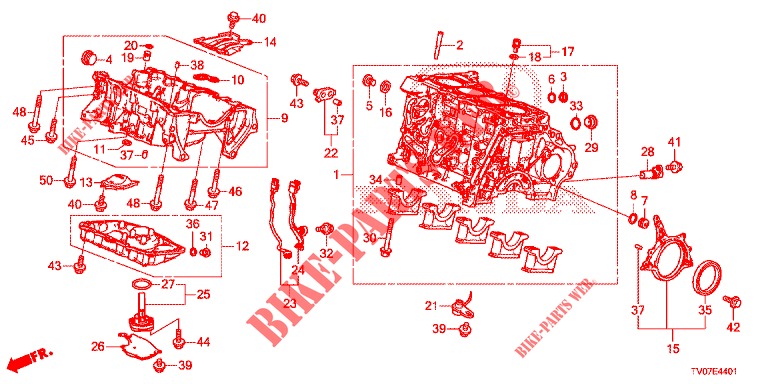 BLOC CYLINDRES/CARTER D'HUILE (DIESEL) (1.6L) pour Honda CIVIC DIESEL 1.6 S 5 Portes 6 vitesses manuelles 2013