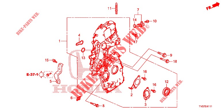CARTER DE CHAINE (DIESEL) (1.6L) pour Honda CIVIC DIESEL 1.6 S 5 Portes 6 vitesses manuelles 2013