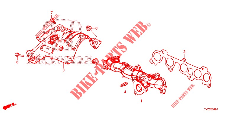 COLLECTEUR D'ECHAPPEMENT (DIESEL) (1.6L) pour Honda CIVIC DIESEL 1.6 S 5 Portes 6 vitesses manuelles 2013