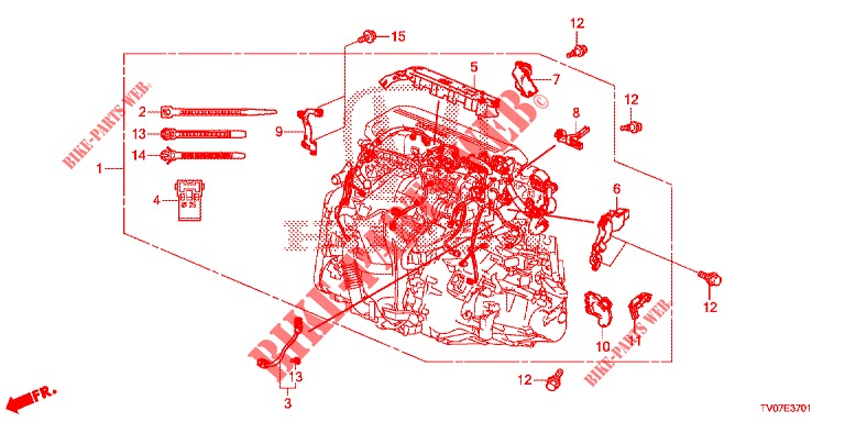 FAISCEAU DES FILS (DIESEL) (1.6L) pour Honda CIVIC DIESEL 1.6 S 5 Portes 6 vitesses manuelles 2013