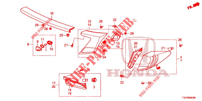 FEU ARRIERE/FEU D'IMMATRICULATION pour Honda CIVIC DIESEL 1.6 S 5 Portes 6 vitesses manuelles 2013