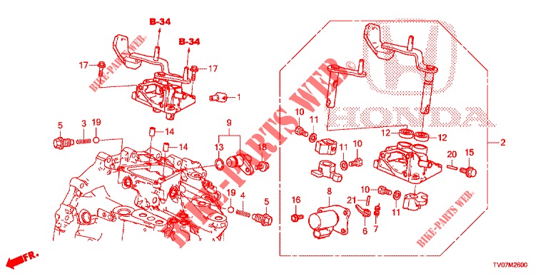 LEVIER DE CHANGEMENT (DIESEL) (1.6L) pour Honda CIVIC DIESEL 1.6 S 5 Portes 6 vitesses manuelles 2013