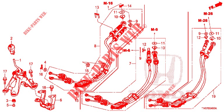 LEVIER DE SELECTION pour Honda CIVIC DIESEL 1.6 S 5 Portes 6 vitesses manuelles 2013