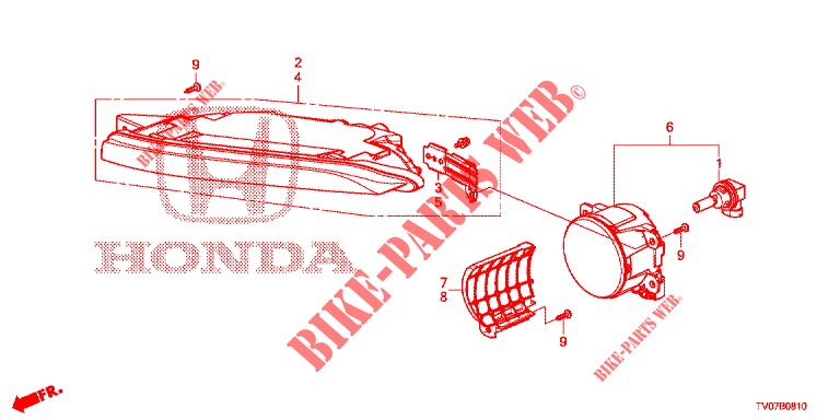 PHARE ANTIBROUILLARD / FEU D'ECLAIRAGE DE CONDUITE DE JOUR pour Honda CIVIC DIESEL 1.6 S 5 Portes 6 vitesses manuelles 2013