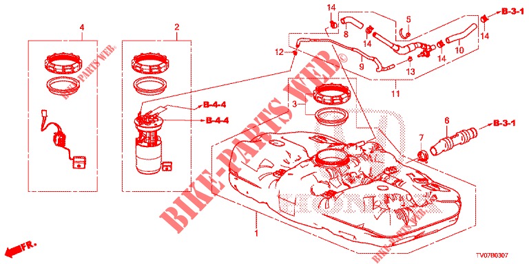 RESERVOIR A CARBURANT (DIESEL) (1.6L) pour Honda CIVIC DIESEL 1.6 S 5 Portes 6 vitesses manuelles 2013