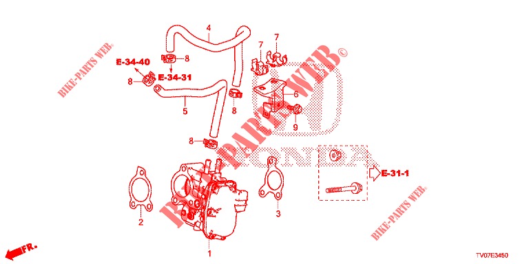 SOUPAPE RECIRCULATION  GAZ ECHAPPEMENT BOUCLE HAUTE PRES (DIESEL) (1.6L pour Honda CIVIC DIESEL 1.6 S 5 Portes 6 vitesses manuelles 2013