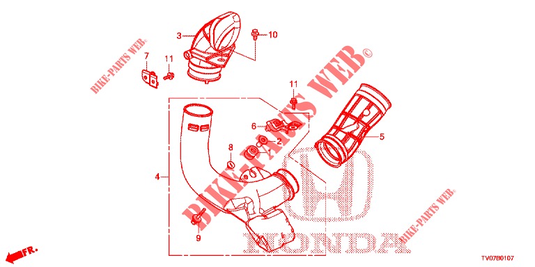 TUBE D'ADMISSION D'AIR (DIESEL) pour Honda CIVIC DIESEL 1.6 S 5 Portes 6 vitesses manuelles 2013