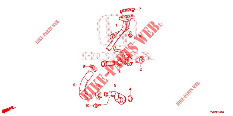 TUYAU D'HUILE DU TURBOCOMPRESSEUR (DIESEL) (1.6L) pour Honda CIVIC DIESEL 1.6 S 5 Portes 6 vitesses manuelles 2013