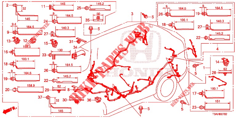 FAISCEAU DES FILS (LH) (3) pour Honda CR-V DIESEL 1.6 EXCLUSIVE NAVI 4WD 5 Portes 6 vitesses manuelles 2017