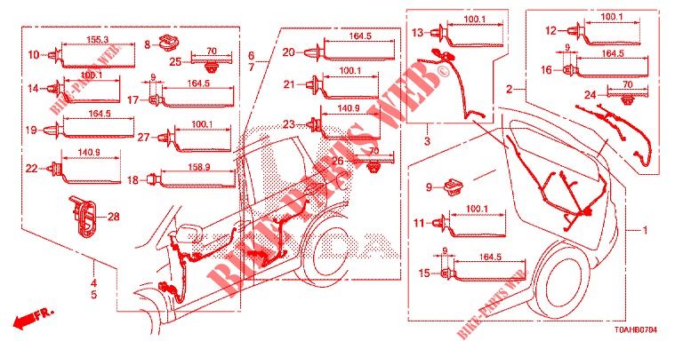 FAISCEAU DES FILS (LH) (5) pour Honda CR-V DIESEL 1.6 EXCLUSIVE NAVI 4WD 5 Portes 6 vitesses manuelles 2017