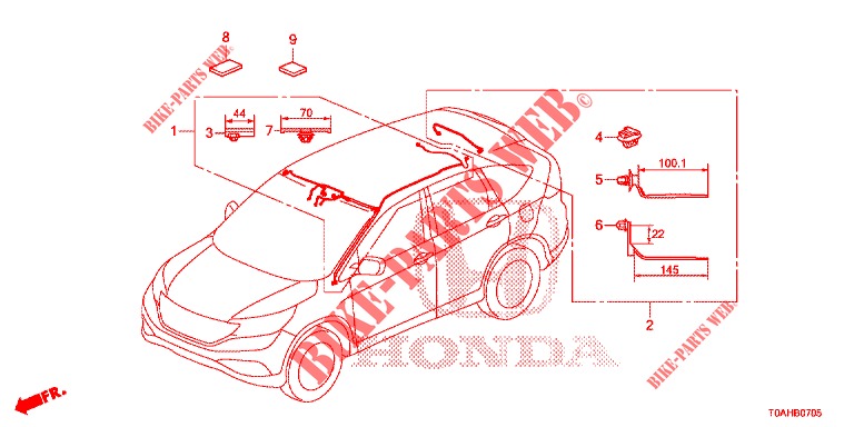 FAISCEAU DES FILS (LH) (6) pour Honda CR-V DIESEL 1.6 EXCLUSIVE NAVI 4WD 5 Portes 6 vitesses manuelles 2017