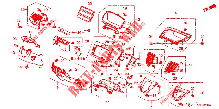 GARNITURE D'INSTRUMENT (COTE DE CONDUCTEUR) (LH) pour Honda CR-V DIESEL 1.6 EXCLUSIVE NAVI 4WD 5 Portes 6 vitesses manuelles 2017