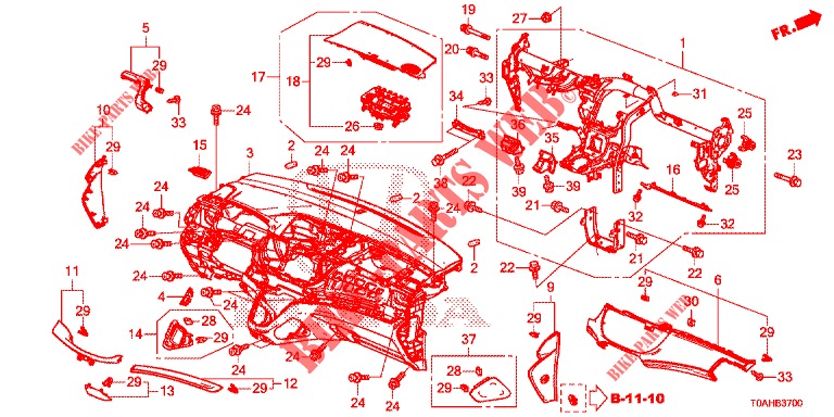 PANNEAU D'INSTRUMENT (LH) pour Honda CR-V DIESEL 1.6 EXCLUSIVE NAVI 4WD 5 Portes 6 vitesses manuelles 2017