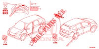 EMBLEMES/ETIQUETTES DE PRECAUTIONS pour Honda CR-V DIESEL 1.6 EXCLUSIVE NAVI 4WD 5 Portes 9 vitesses automatique 2017