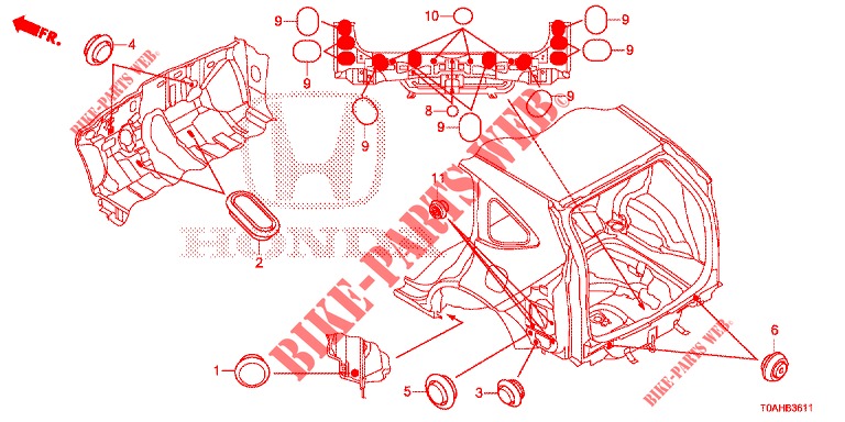 ANNEAU (ARRIERE) pour Honda CR-V DIESEL 1.6 EXCLUSIVE NAVI 4WD 5 Portes 9 vitesses automatique 2017