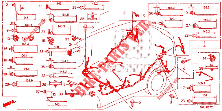 FAISCEAU DES FILS (LH) (3) pour Honda CR-V DIESEL 1.6 EXCLUSIVE NAVI 4WD 5 Portes 9 vitesses automatique 2017