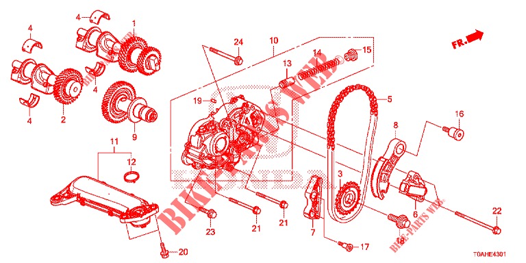 POMPE A HUILE (DIESEL) (2) pour Honda CR-V DIESEL 1.6 EXCLUSIVE NAVI 4WD 5 Portes 9 vitesses automatique 2017