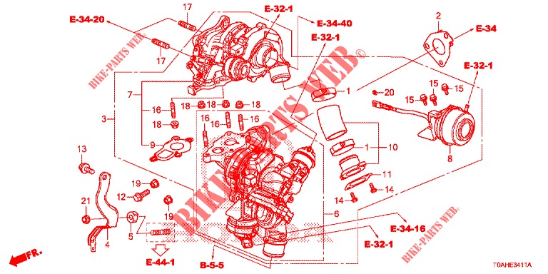 TURBOCOMPRESSEUR (DIESEL) (2) pour Honda CR-V DIESEL 1.6 EXCLUSIVE NAVI 4WD 5 Portes 9 vitesses automatique 2017
