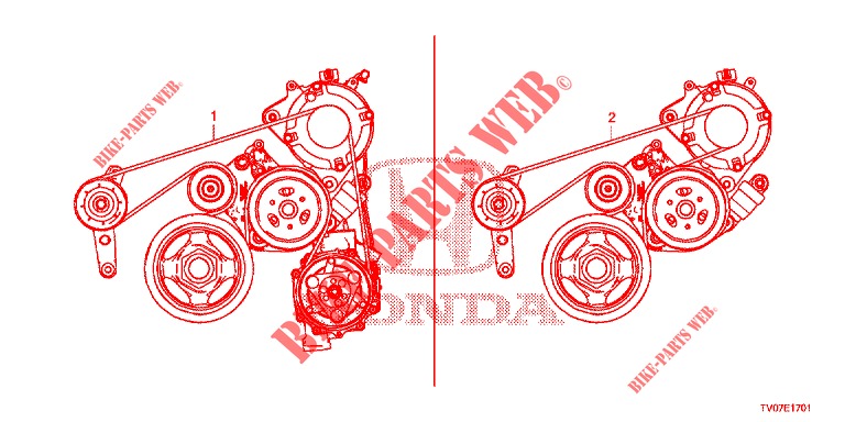 COURROIE ALTERNATEUR (1.8L) pour Honda CIVIC 1.8 SE 5 Portes 6 vitesses manuelles 2013