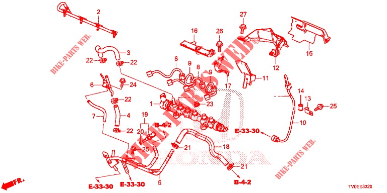TRINGLE DE CARBURANT (DIESEL) pour Honda CIVIC DIESEL 1.6 ES 5 Portes 6 vitesses manuelles 2014